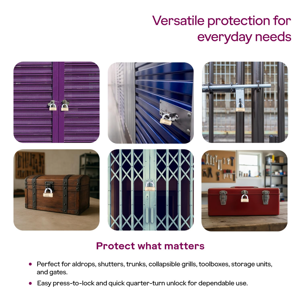  Godrej Imara 70 mm I 3 Keys I For Shutters, Grills & Main Doors I Brass Finish I  1 year warranty